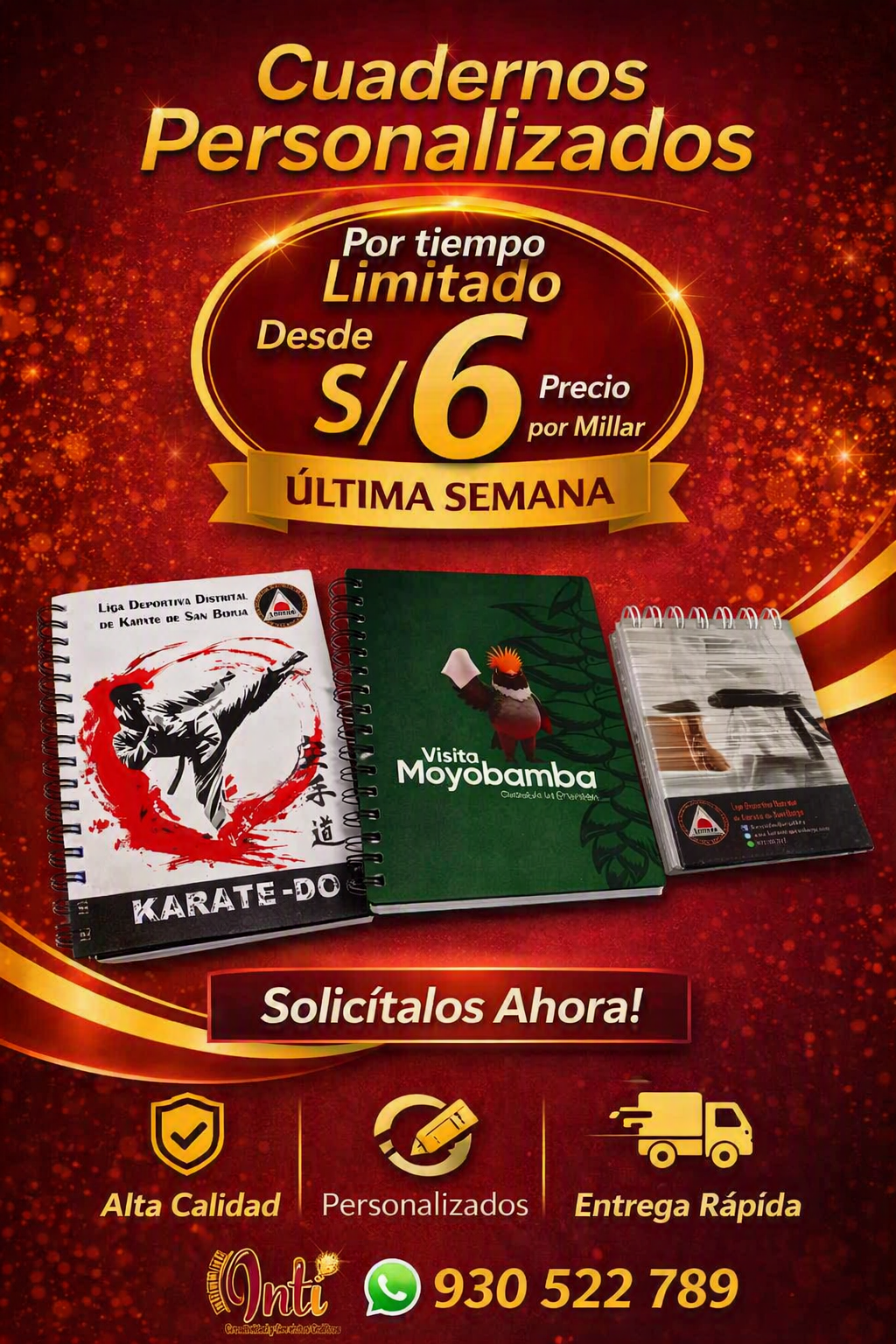 Cuadernos corporativos, cuadernos publicitarios desde 6 soles